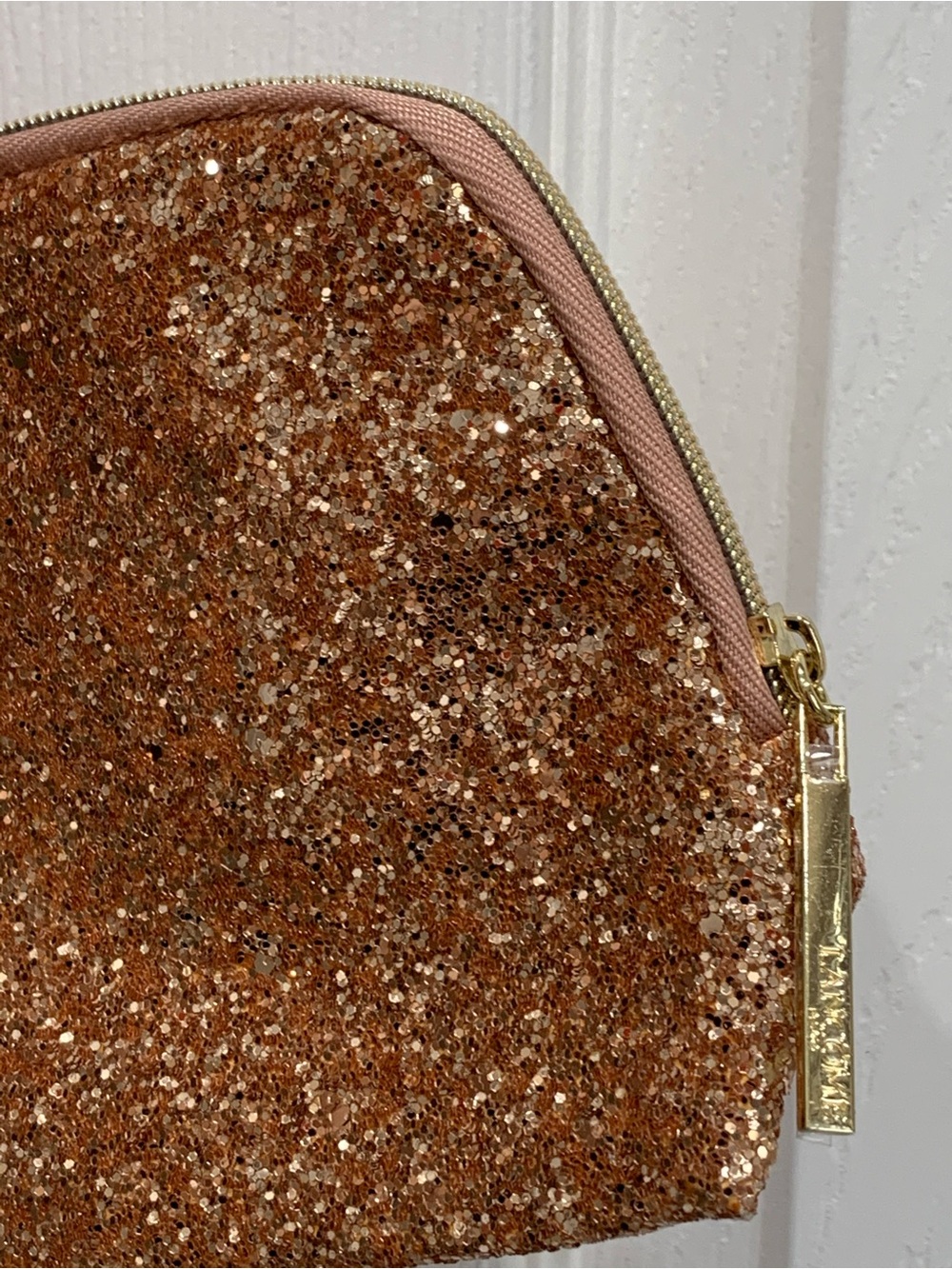 Lancome Rose Gold Glitter Cosmetic Pouch - Picture 2 of 7